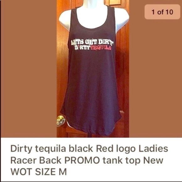 Dirty tequila black red “let’s get dirty “ logo sexy racer back retro tank NEW M - Picture 2 of 8